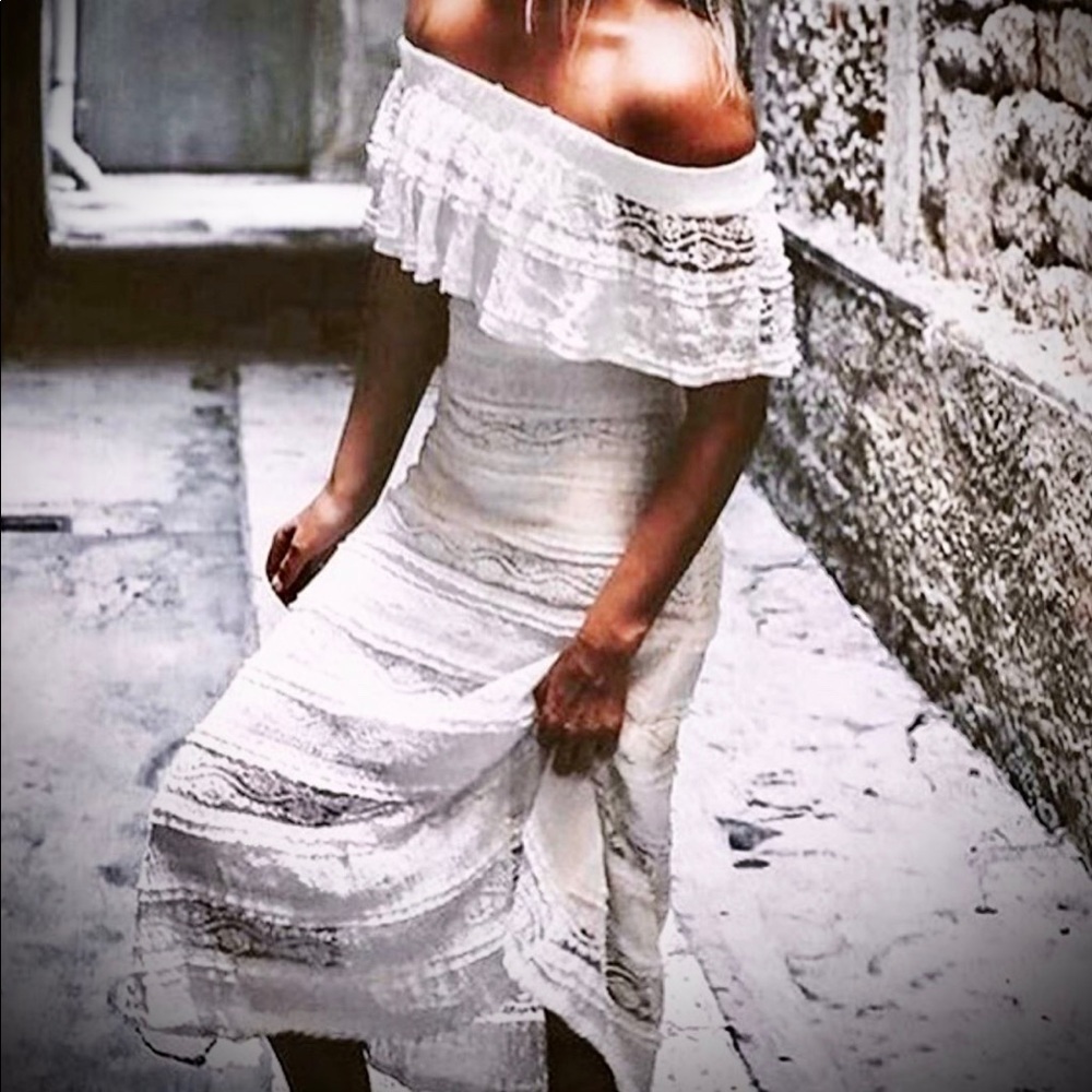 Lace off the shoulder dress
